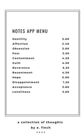 Notes App Menu